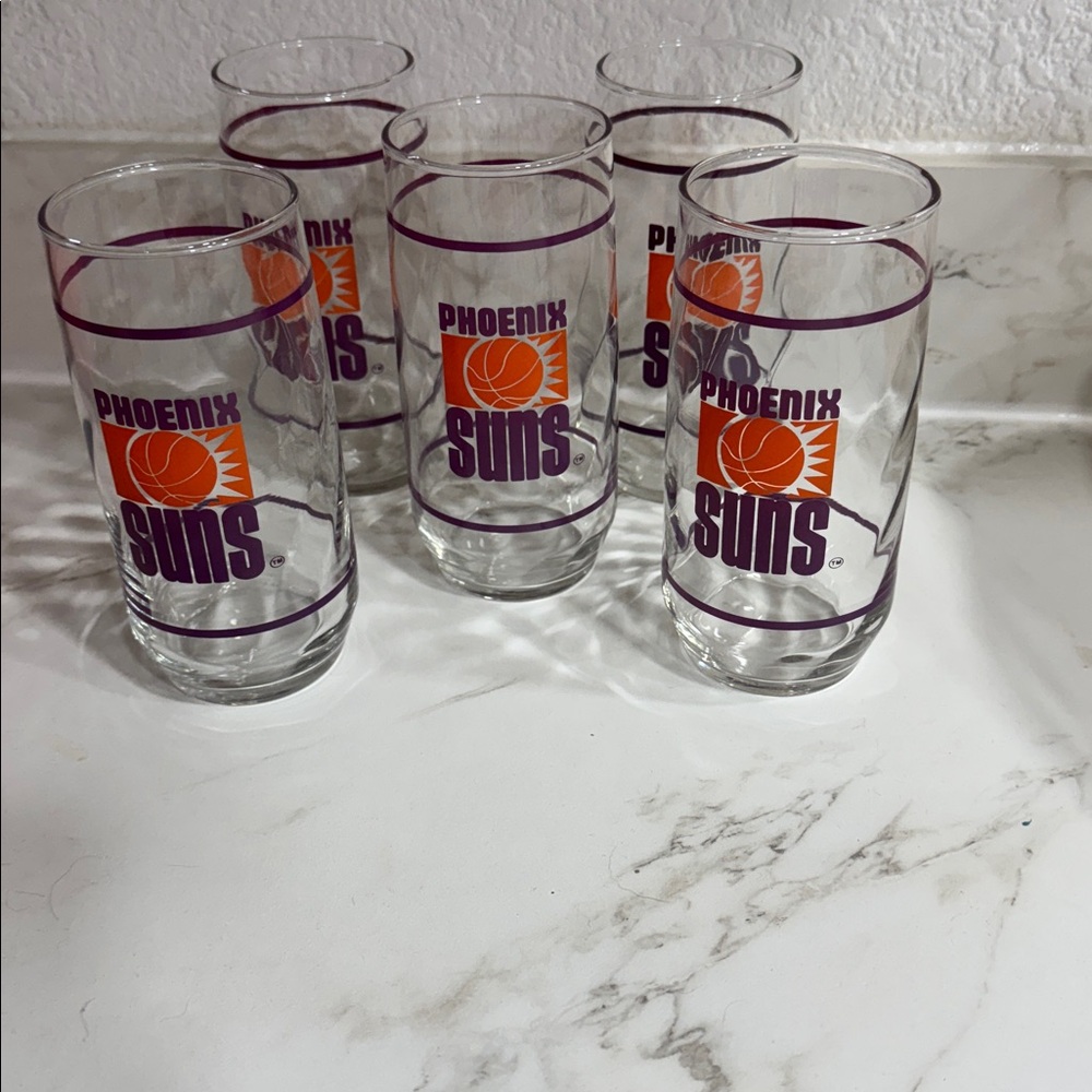 Vintage Phoenix Suns Logo Glasses Set